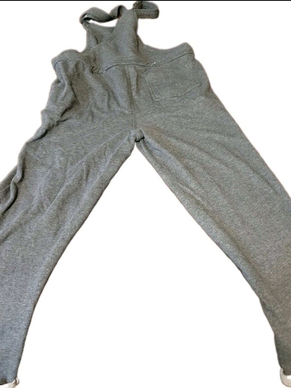 Rewash Women’s Gray Knit Overalls Jumpsuit Drawstring Waist Relaxed Casual - Picture 3 of 9